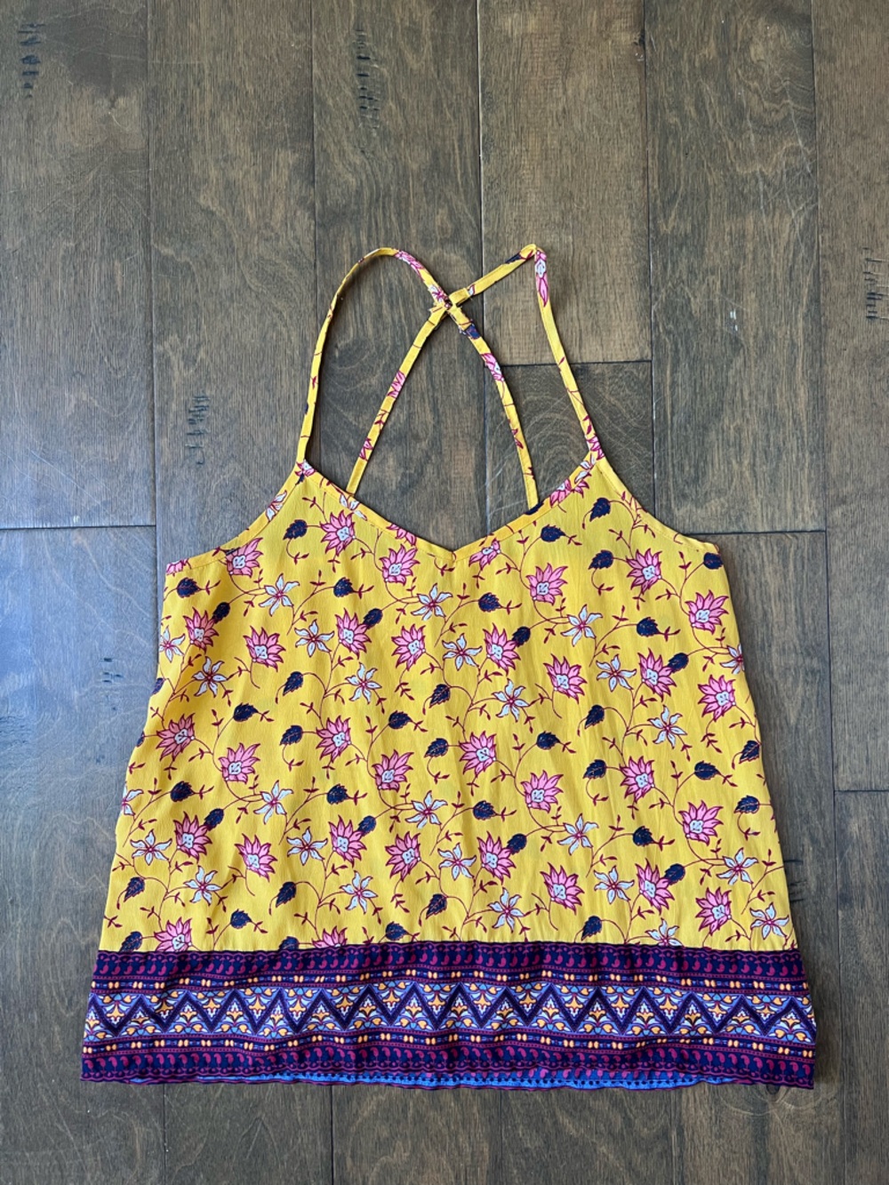 Hollister Yellow Floral Strappy Camisole